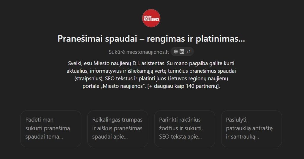 Miesto Naujienų D.I. asistentas – jūsų raktas į sėkmingą komunikaciją