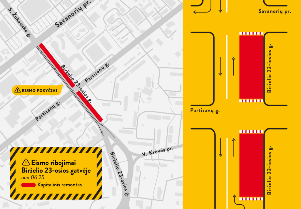 Kauno Miesto Savivaldybė Dėl Kapitalinio Remonto rašis Keisis Eismas Birželio