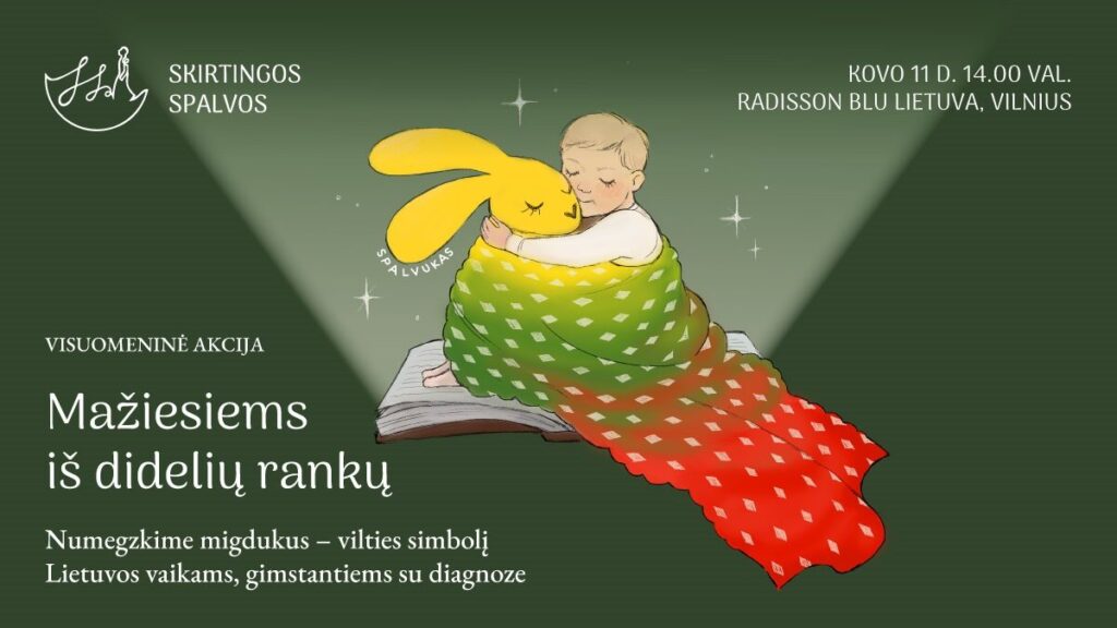 kviečia megzti migdukus vaikams, gimstantiems su diagnoze