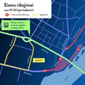 Kauno miesto savivaldybė Dėl transporto mazgo statybų – eismo ribojimai