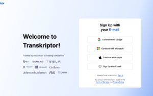 „Transkriptor“ apžvalga: ar tai geriausia kalbos į tekstą programa?